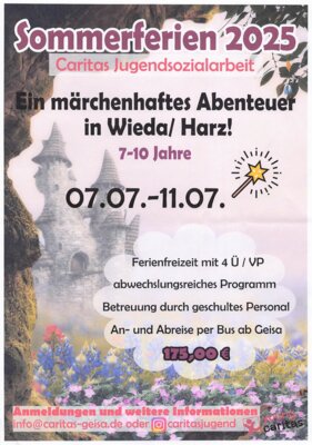 Die Caritas bietet an: Märchenhaftes Abenteuer in Wieda/Harz vom 07.-11.07.2025