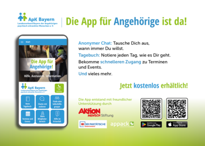 Meldung: ApK Bayern e.V.: Die erste Selbsthilfe-App speziell für Angehörige psychisch erkrankter Menschen ist da!