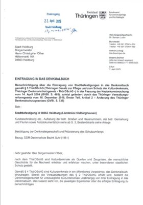 Meldung: Bekanntmachung der Eintragung in das Denkmalbuch