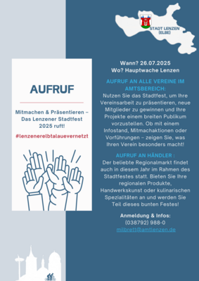Stadtfest 2025 – Mitmachen und Präsentieren!