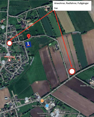 Vollsperrung Dorfstraße (Bild vergrößern)