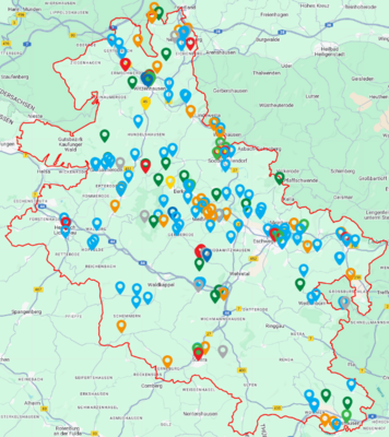 In den vergangenen fünf Monaten haben Bürgerinnen und Bürger im Werra-Meißner-Kreis knapp 200 Einträge auf der digitalen Beteiligungskarte zu den Auswirkungen des Klimawandels gemacht. (Bild vergrößern)