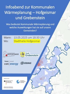 Informationsabend zur Wärmeplanung in Grebenstein und Hofgeismar am 13.05.2025 um 18:30 Uhr in der Stadthalle Hofgeismar (Bild vergrößern)