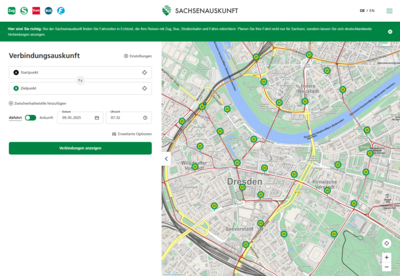 Sachsenauskunft – Fahrplanauskunft in Echtzeit