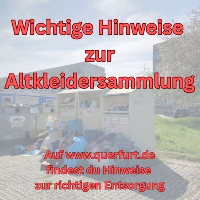 Hinweise zur Altkleidersammlung