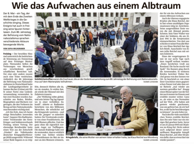 Gedanken zum 80. Jahrestag der Befeiung vom Nationalsozialismus