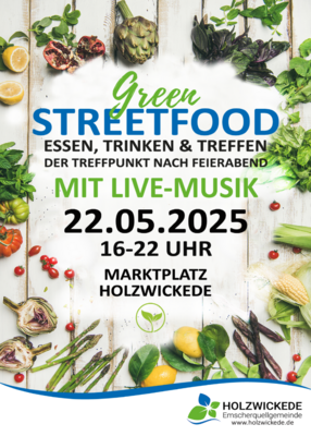 Foto zur Meldung: Green Streetfood - am 22. Mai 2025, auf dem Marktplatz in Holzwickede von 16:00 Uhr – 22:00 Uhr