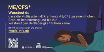 LED-Wand am Goldenen Pflug: Infos zum „ME/CFS Tag“