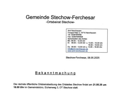 Ortsbeiratssitzung Stechow