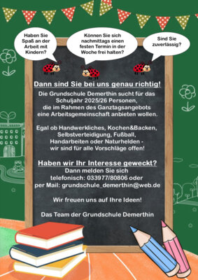 Foto zur Meldung: Neue Arbeitsgemeinschaften gesucht!