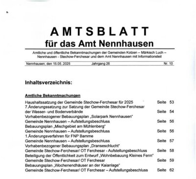 Amtsblatt Nr. 10/25 erschienen