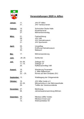 Foto zur Meldung: Aktualisierter Veranstaltungskalender