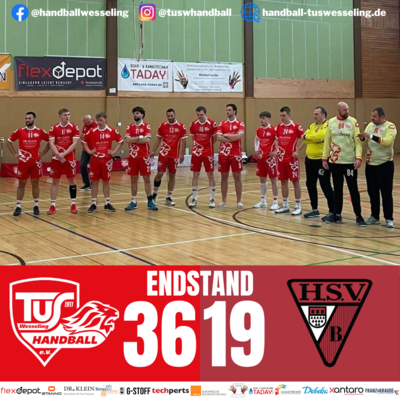 Meldung: 1.Männer : HSV Bocklemünd - 36:19 [Spielbericht]