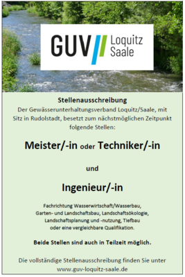 Stellenausschreibung GUV Loquitz/Saale