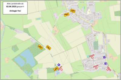 Sperrung Alte Landstraße in Oldendorf (Bild vergrößern)