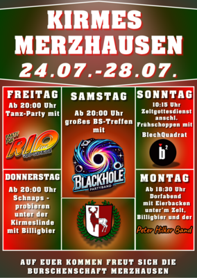 Kirmes in Merzhausen vom 24.07. - 28.07.2025