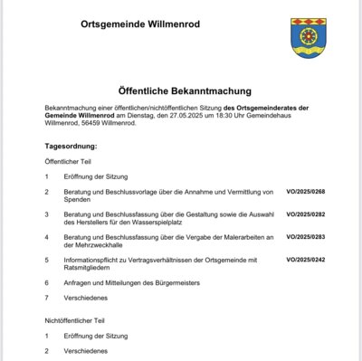 Öffentliche Bekanntmachung