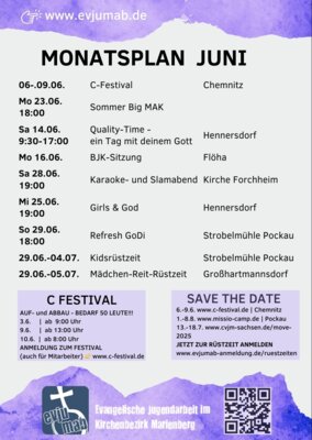 Monatsplan Juni