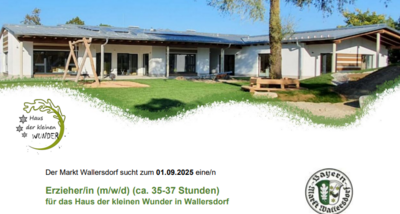 Meldung: Erzieher/in (m/w/d) für das Haus der kleinen Wunder gesucht!