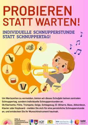 Meldung: Schnupperstunden für das neue Schuljahr!