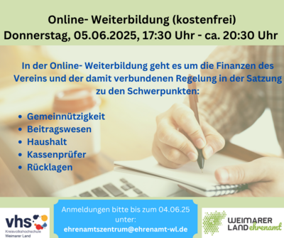 Online- Weiterbildung am 05.06.2025 - Ehrenamtszentrum informiert (Bild vergrößern)