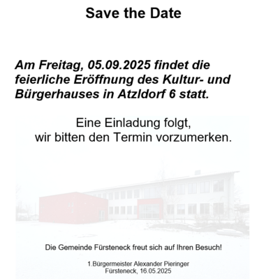 Einweihung Kultur- und Bürgerhaus, am Freitag 05.09.2025 (Bild vergrößern)
