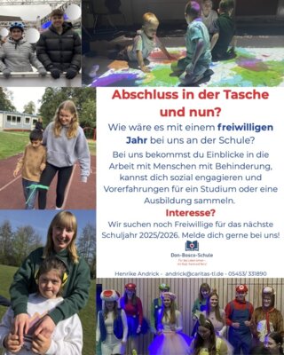Meldung: Wir suchen noch Freiwillige für das nächste Schuljahr 2025/2026.