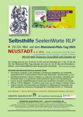FR 23. & SA 24. Mai RLP-Tag in Neustadt (Pfalz) / Info & Einladung zum Selbsthilfe SeelenWorte-Stand (Bild vergrößern)