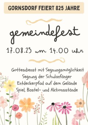 Meldung: Gemeindefest zum Schuljahresbeginn