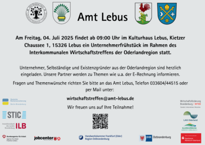 Wirtschaftstreffen der Oderlandregion