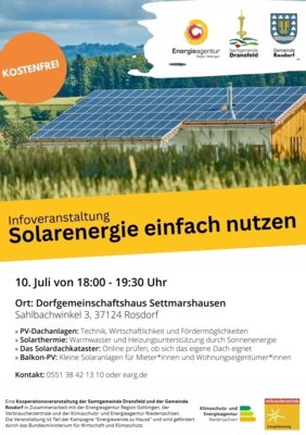 „Solarenergie einfach nutzen" - Veranstaltung am 10.07.2025 (Bild vergrößern)