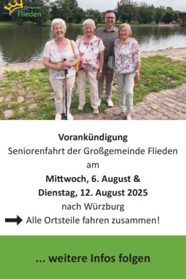 Vorankündigung - Seniorenfahrt 2025 am 6. und 12. August 2025
