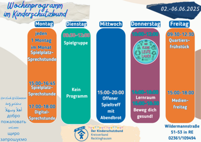 Unser Programm vom 02.06. bis zum 06.06.2025 (Bild vergr&ouml;&szlig;ern)