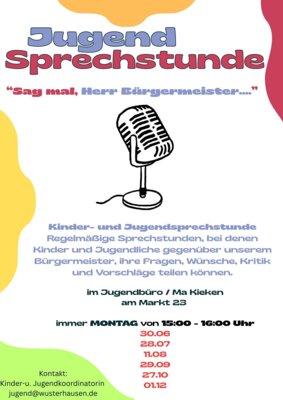 Kinder- und Jugendsprechstunde mit dem Bürgermeister