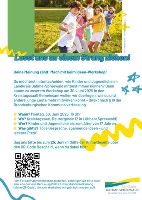 Workshop für Kinder und Jugendliche zur Kinder- und Jugendbeteiligung (Bild vergrößern)