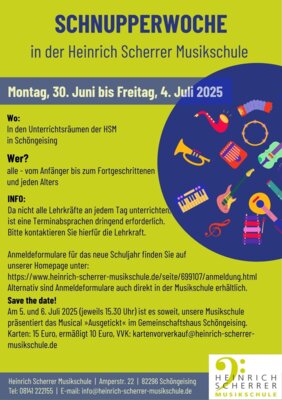 Meldung: Schnupperwoche in der Heinrich Scherrer Musikschule