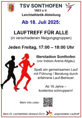 Leichtathletik: Neuer Lauftreff ab 18.07.25 (Bild vergrößern)