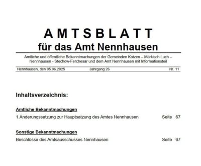 Amtsblatt Nr. 11/25 erschienen (Bild vergrößern)