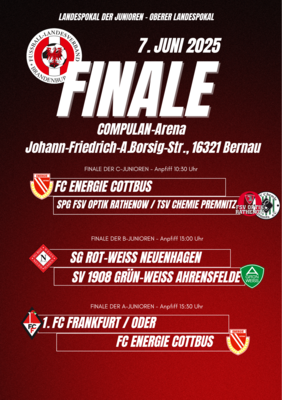Auf ein neues: Landespokal-Finalspiele der Junioren am 7. Juni in Bernau