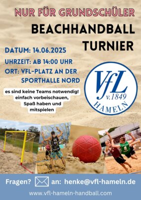 Meldung: Samstag auf dem VfL-Platz: Beachhandball für Grundschüler