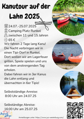 Meldung: Kanutour auf der Lahn 24. 07. 2025 bis 25. 07. 2025