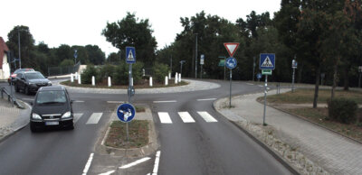 Bauarbeiten am Kreisverkehr Wilmsstraße / Bahnhofstraße