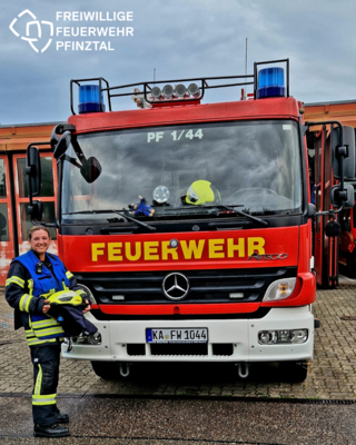 Erste Gruppenführerin in der Feuerwehr Pfinztal (Bild vergrößern)