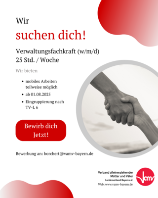 wir suchen Verstärkung! Ab dem 01.08.2025 besetzen wir bei uns eine neue Stelle im Bereich Verwaltung (w/m/d) mit 25 Wochenstunden.