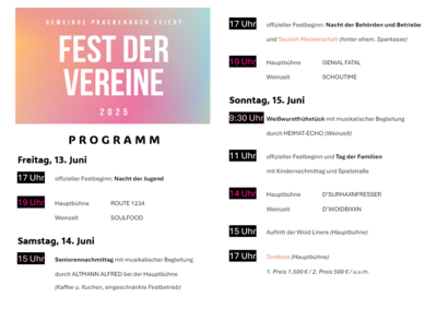 Morgen beginnt das Fest der Vereine!