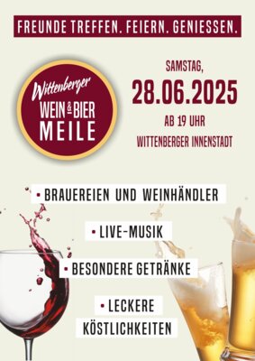 Genuss, Musik und gute Stimmung – Wittenberge lädt am 28. Juni zur Wein- und Biermeile (Bild vergrößern)