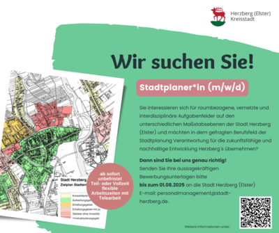 Meldung: Stellenausschreibung "Stadtplaner*in (m/w/d)"