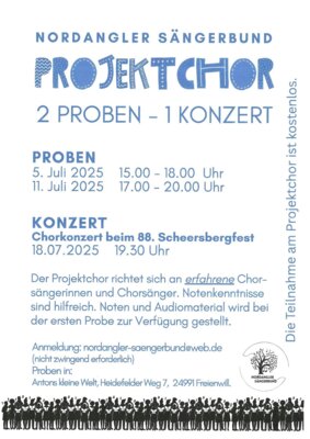Nordangler Sängerbund "Projektchor", 2 Proben - 1 Konzert