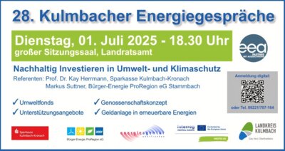 Foto zur Meldung: 28. Kulmbacher Energiegespräche „Nachhaltig investieren in Umwelt- und Klimaschutz“