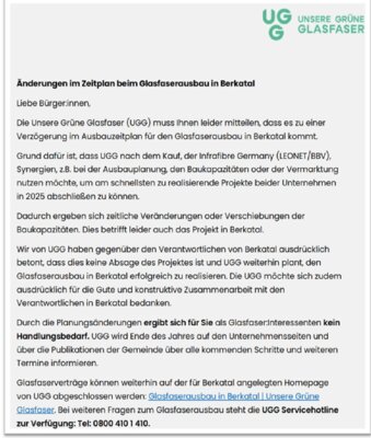 Breitbandausbau in Berkatal